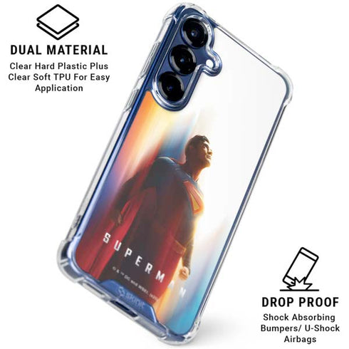 Superman 2025 Man of Steel Ascension Heroic Glow Galaxy S25 Clear Case
